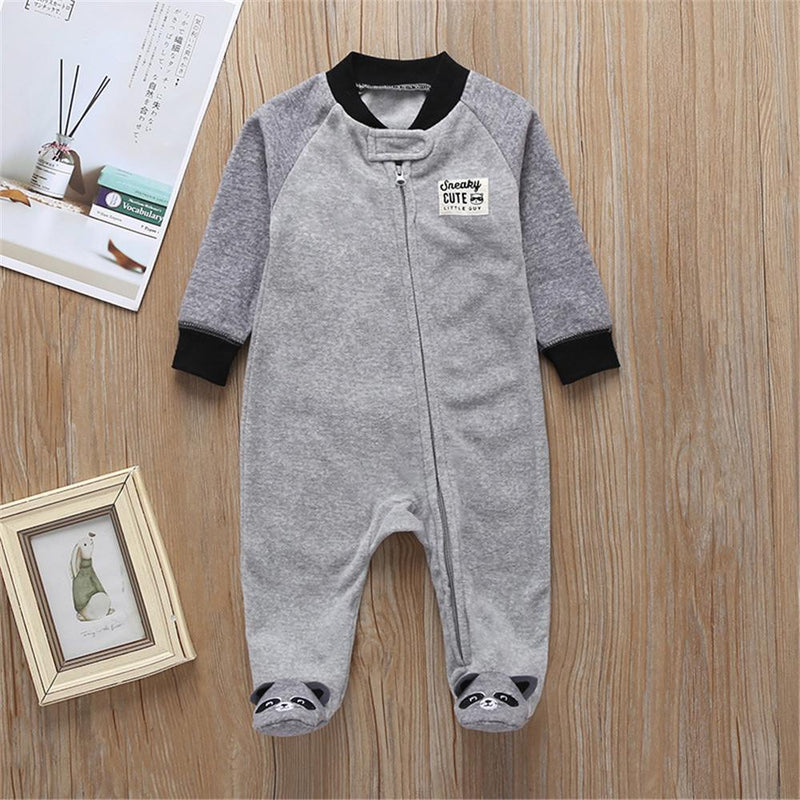 Baby Boys One-piece Bear Cartoon Long Sleeve Romper - PrettyKid