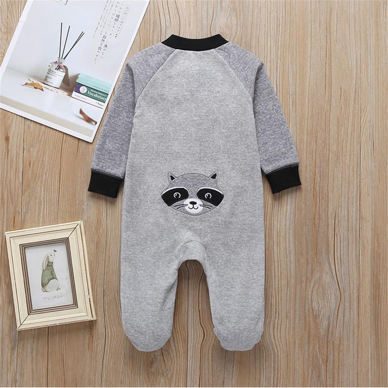 Baby Boys One-piece Bear Cartoon Long Sleeve Romper - PrettyKid