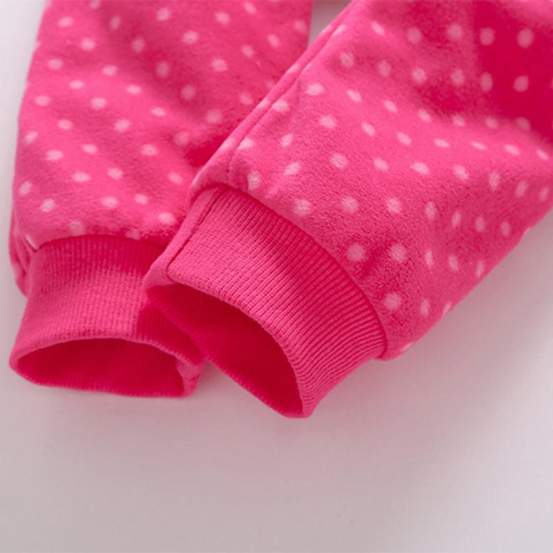 Baby Girls One-piece Cute Printed Polka Dot Long Sleeve Hooded Romper - PrettyKid