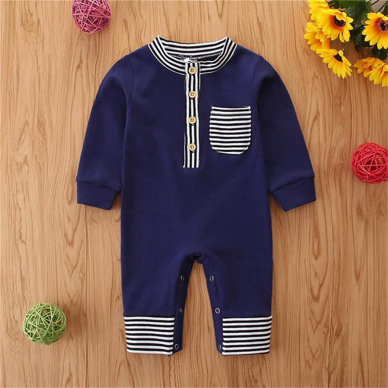 Baby One Piece Striped Casual Romper Wholesale Baby Cloths - PrettyKid