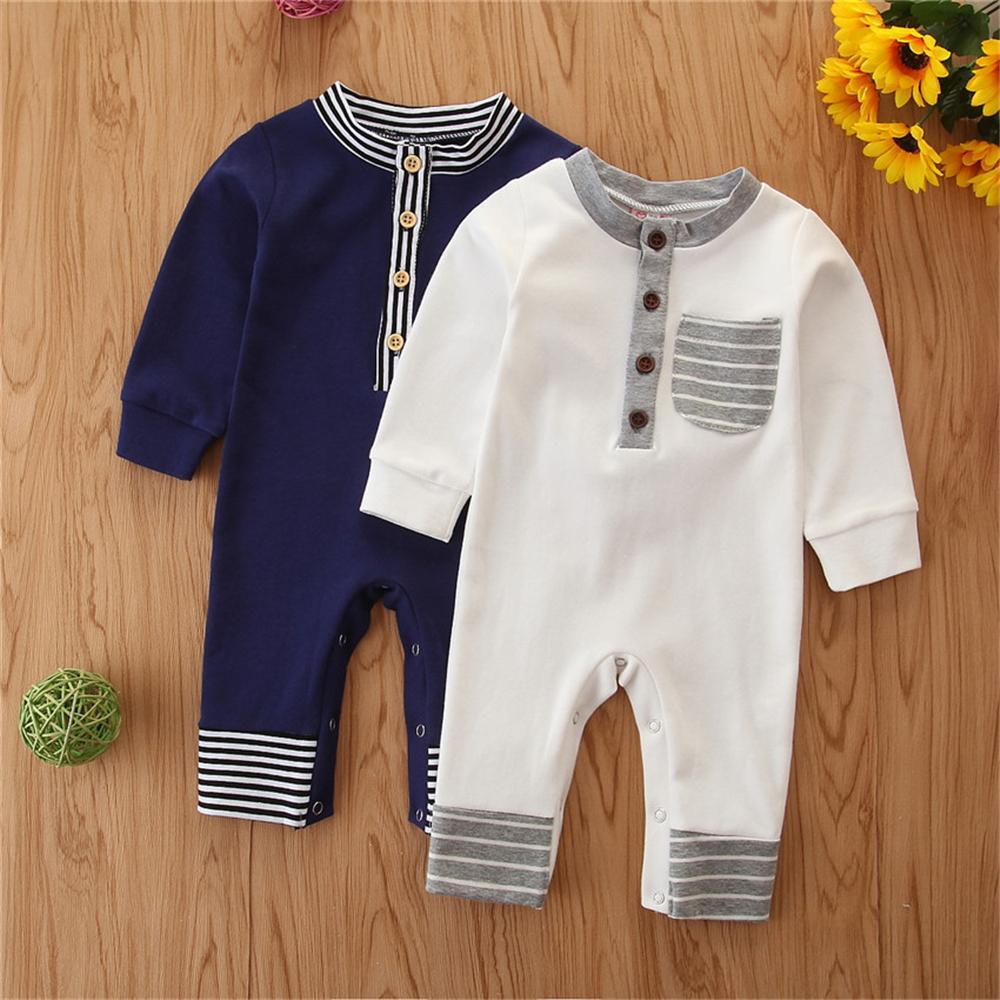 Baby One Piece Striped Casual Romper Wholesale Baby Cloths - PrettyKid