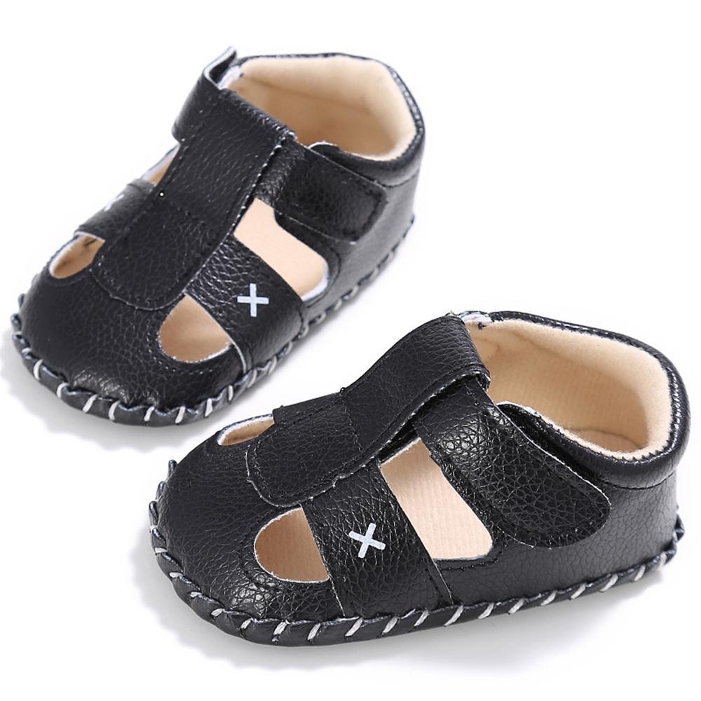 Baby PU Hollow-out Magic Tape Non-Slip Sandals Wholesale Baby Shoes - PrettyKid