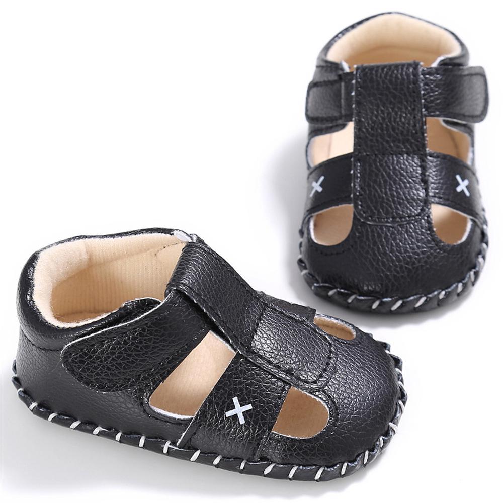 Baby PU Hollow-out Magic Tape Non-Slip Sandals Wholesale Baby Shoes - PrettyKid