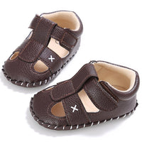 Baby PU Hollow-out Magic Tape Non-Slip Sandals Wholesale Baby Shoes - PrettyKid