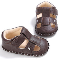 Baby PU Hollow-out Magic Tape Non-Slip Sandals Wholesale Baby Shoes - PrettyKid