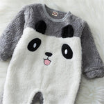 Baby Unisex Panda Furry Long Sleeve Cute Romper Baby Wholesale Clothes - PrettyKid