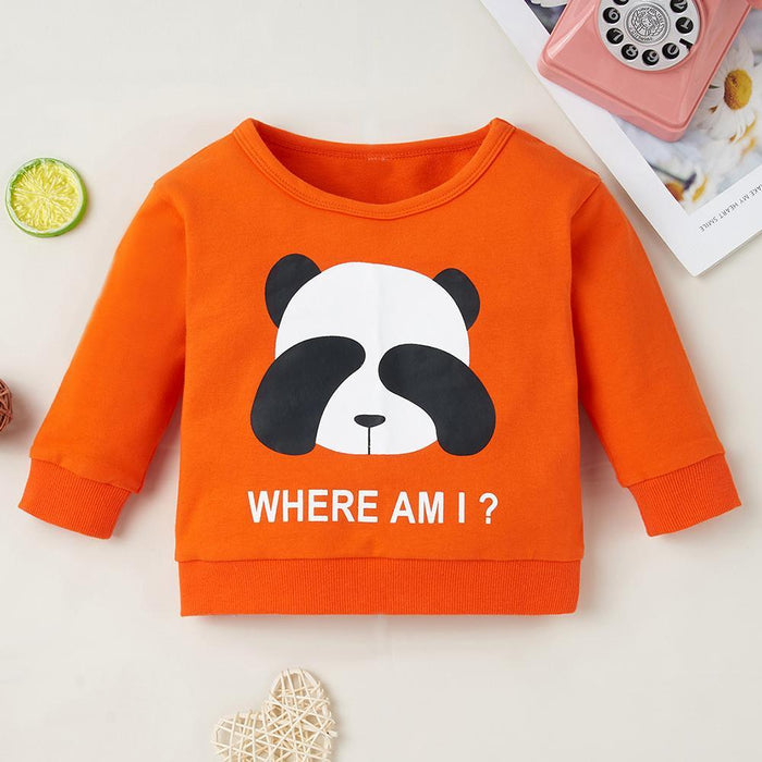 Baby Unisex Panda Letter Printed Cute T-shirt Wholesale Baby - PrettyKid