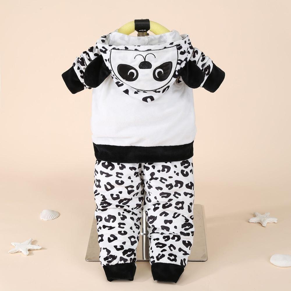 Girls Panda Letter Printed Long Sleeve Tops & Pants - PrettyKid