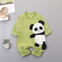 Baby Panda Long Sleeve Cartoon Rompers - PrettyKid