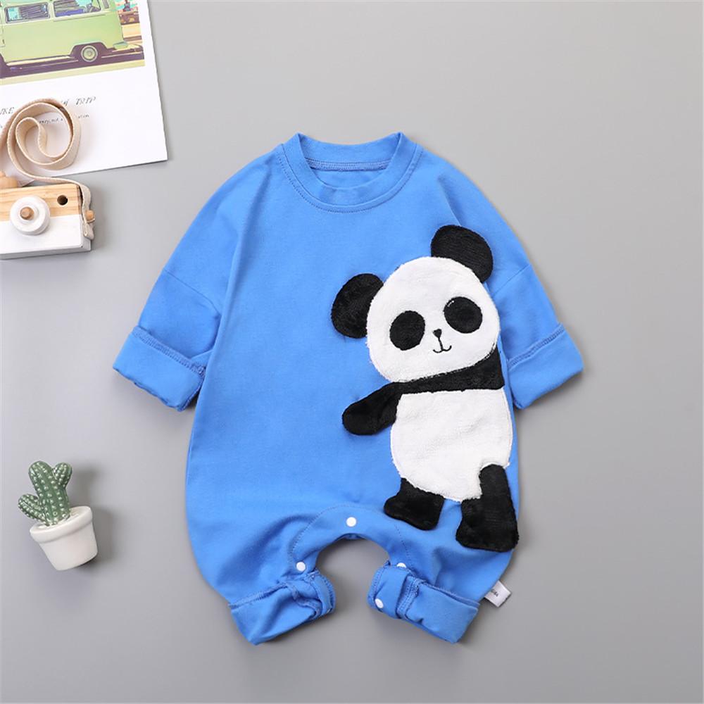 Baby Panda Long Sleeve Cartoon Rompers - PrettyKid