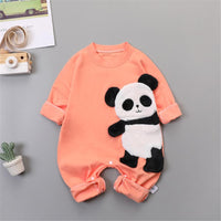 Baby Panda Long Sleeve Cartoon Rompers - PrettyKid