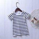 Parent-Child Striped Short Sleeve Casual Dresses mommy and me dropship kids clothing - PrettyKid