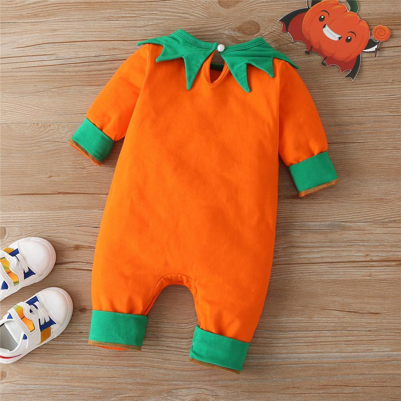 Baby Pattern Pumpkin Halloween Long Sleeve Romper Baby Wholesales - PrettyKid