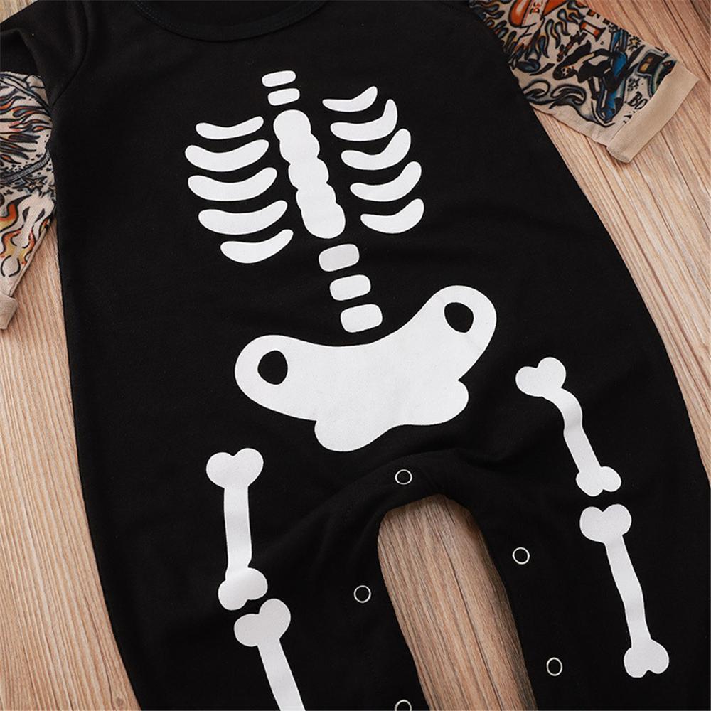 Baby Boys Pattern Skeleton Halloween Romper Baby Clothing Distributor - PrettyKid