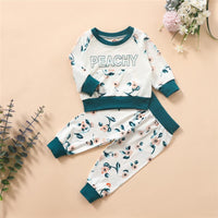 Baby Girl Peachy Printed Long Sleeve Top & Pants Wholesale Clothing Baby - PrettyKid