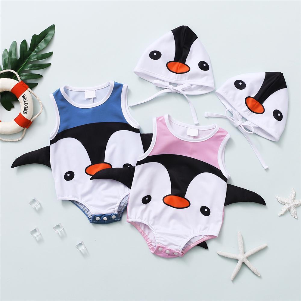 Baby Penguin Pattern Swimwear & Hat Baby children's boutique clothing suppliers - PrettyKid