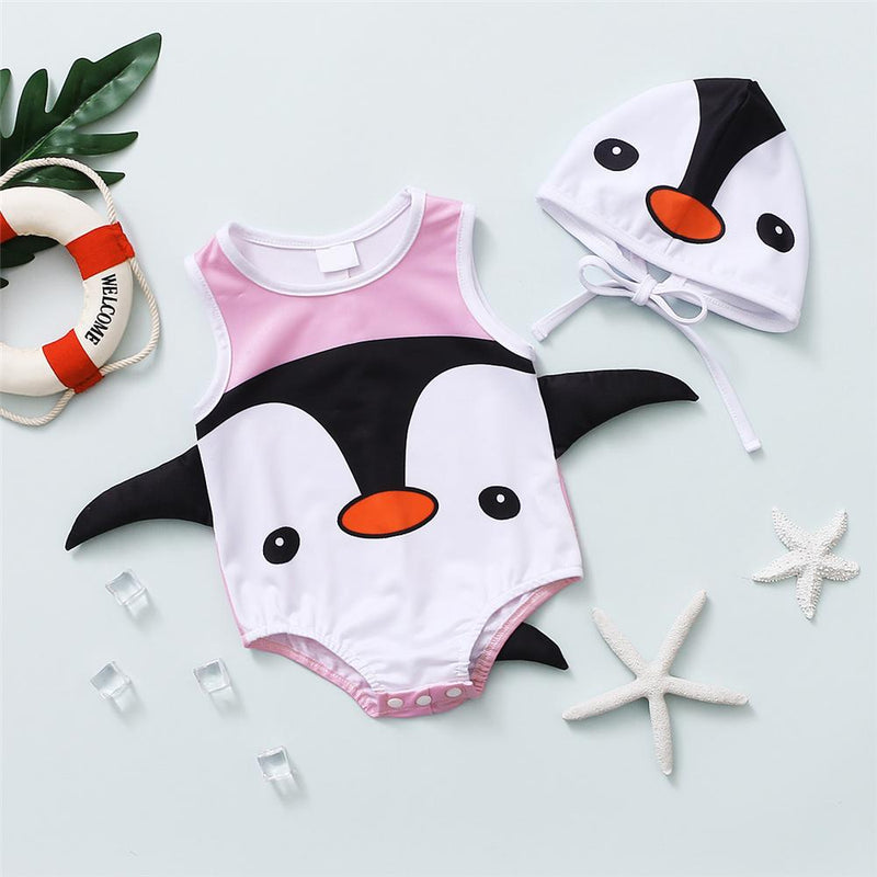 Baby Penguin Pattern Swimwear & Hat Baby children's boutique clothing suppliers - PrettyKid