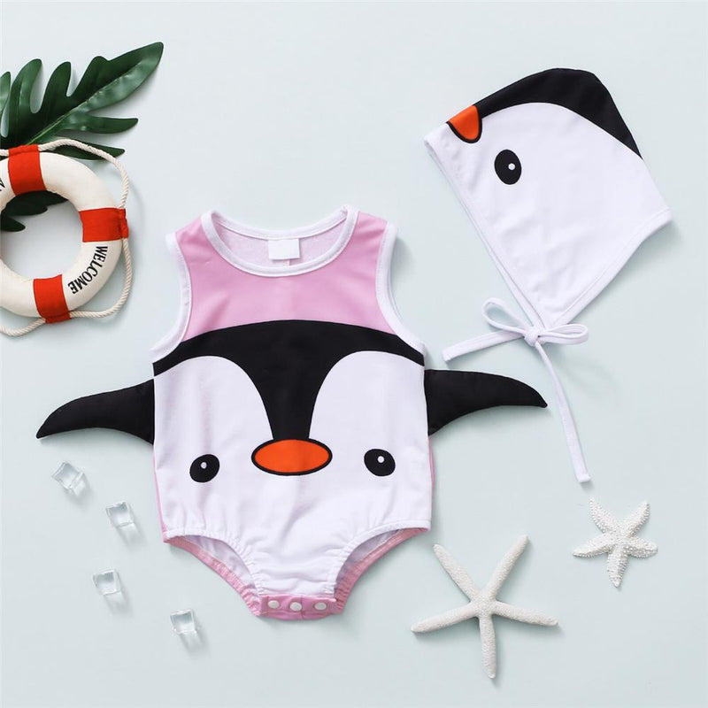 Baby Penguin Pattern Swimwear & Hat Baby children's boutique clothing suppliers - PrettyKid