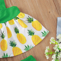 Baby Girls Pineapple Printed Sling Top & Shorts baby boy wholesale boutique - PrettyKid