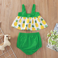 Baby Girls Pineapple Printed Sling Top & Shorts baby boy wholesale boutique - PrettyKid