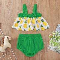 Baby Girls Pineapple Printed Sling Top & Shorts baby boy wholesale boutique - PrettyKid