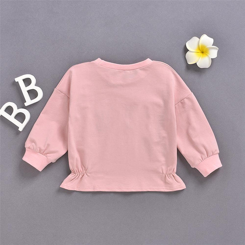 Girls Pink Long Sleeve Casual T-shirt Wholesale Girl Boutique Clothing - PrettyKid