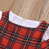 Girls Plaid Bow Decor Long Sleeve Dress Girls Dress Wholesale - PrettyKid