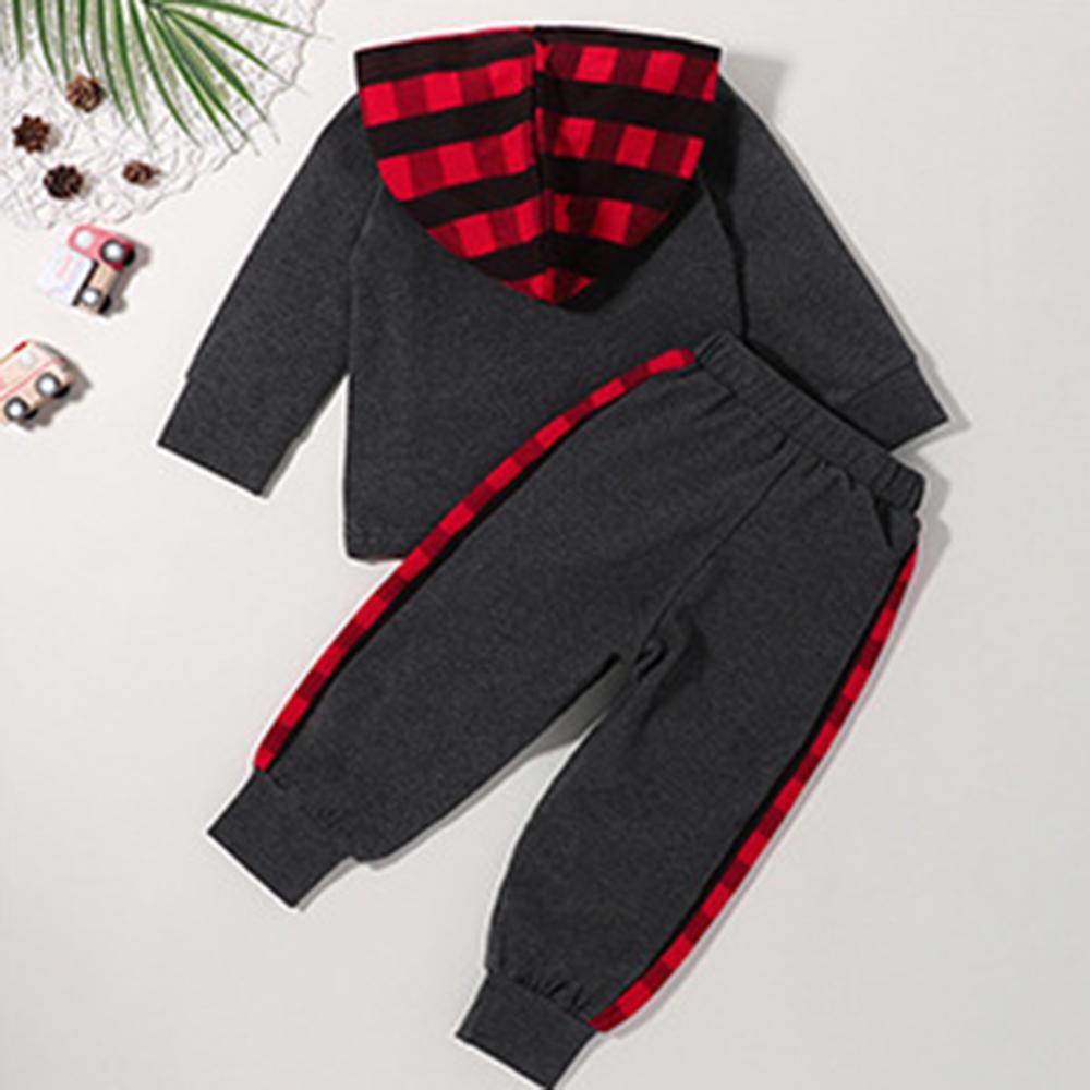 Baby Boys Plaid Hooded Long Sleeve Top & Pants Wholesale Clothing Baby - PrettyKid