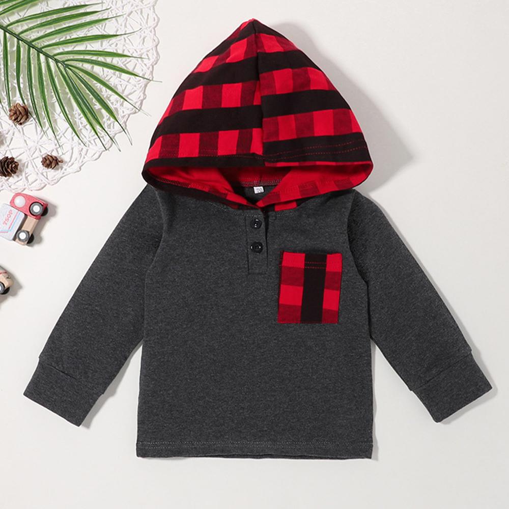 Baby Boys Plaid Hooded Long Sleeve Top & Pants Wholesale Clothing Baby - PrettyKid