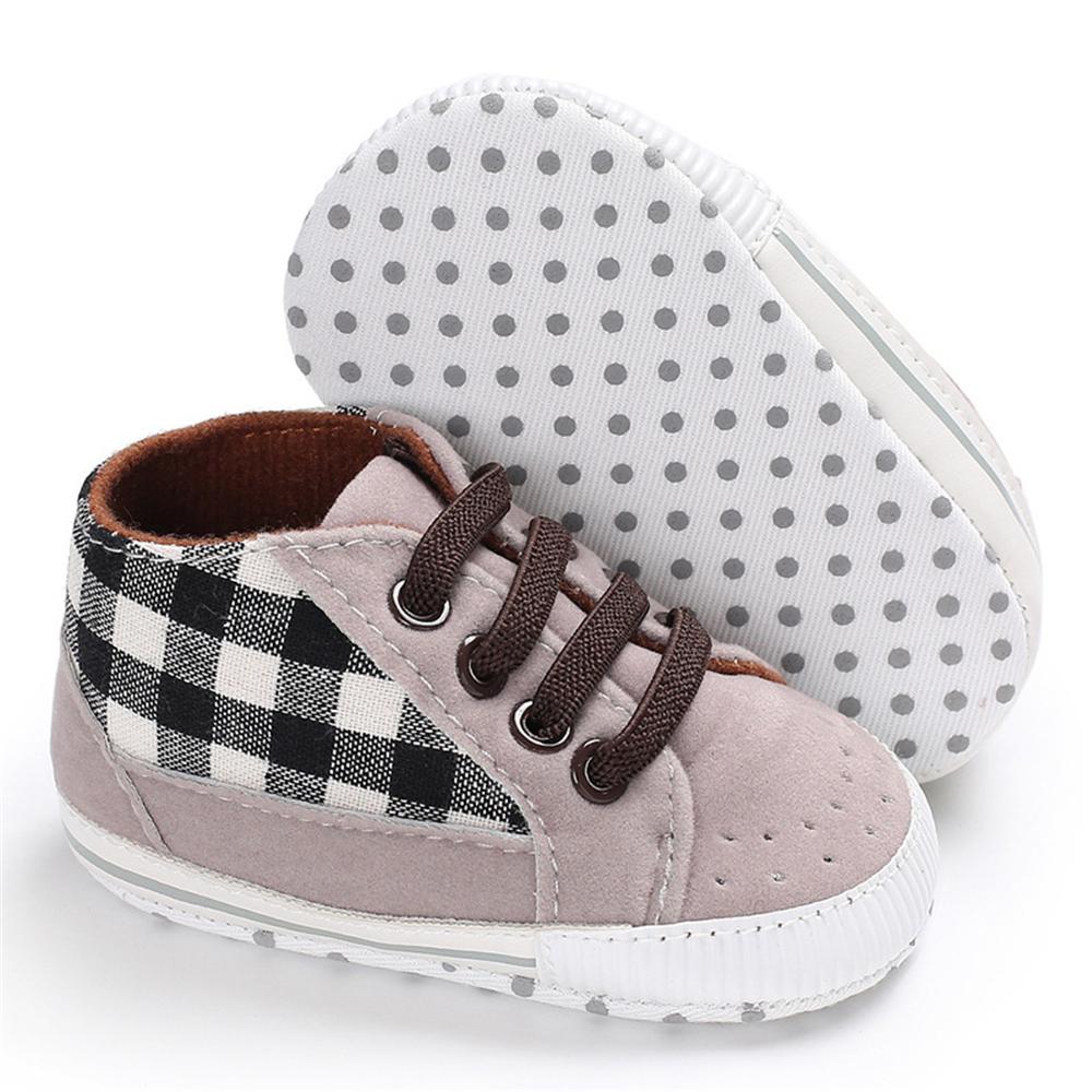 Baby Boys Plaid Lace-up Stylish Sneakers Baby Boy Shoes Wholesale - PrettyKid