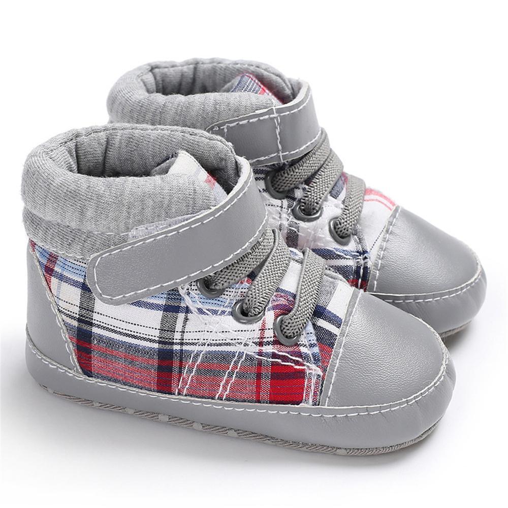 Baby Boys Plaid Lace-up Stylish Sneakers Baby Boy Shoes Wholesale - PrettyKid