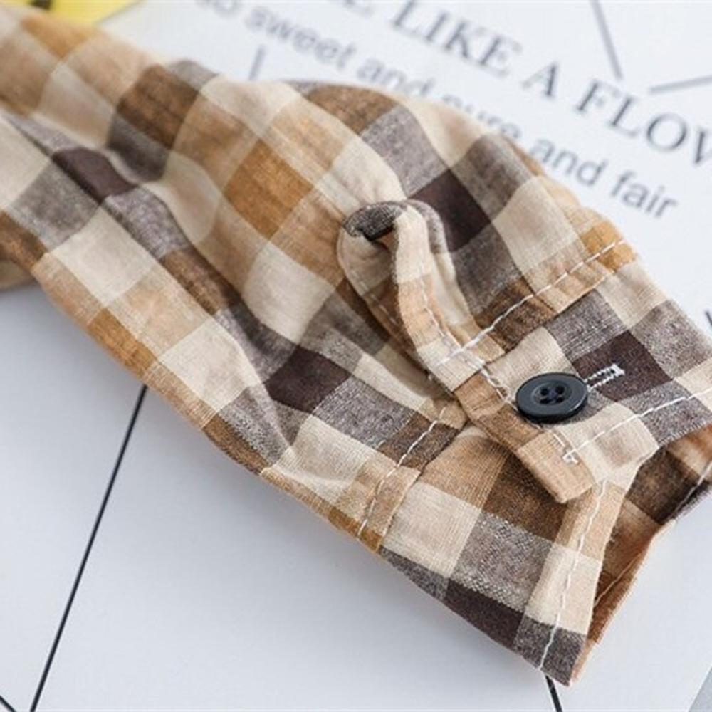 Boys Plaid Lapel Pocket Long Sleeve Shirt & Pants - PrettyKid