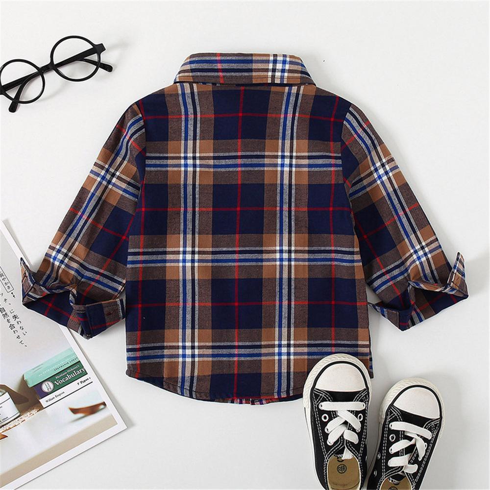 Boys Plaid Long-sleeve Lapel Shirts Kids Clothing Suppliers - PrettyKid