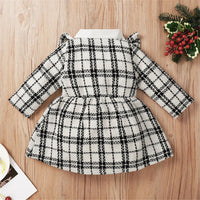 Baby Girls Plaid Long Sleeve Button Dress Baby Clothes Wholesale Suppliers - PrettyKid