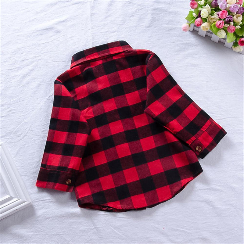 Unisex Plaid Long Sleeve Button Jacket Wholesale Childrens Clothing - PrettyKid