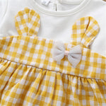 Baby Girls Plaid Long Sleeve Cute Dress & Headband - PrettyKid