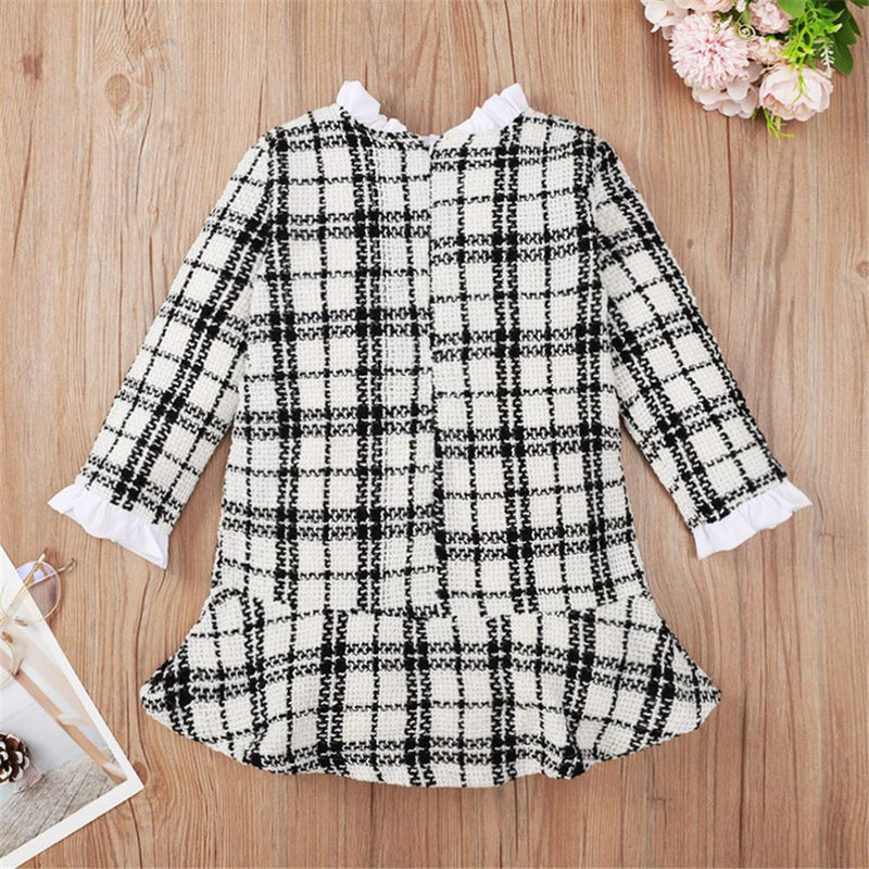 Baby Girls Plaid Long Sleeve Dress Wholesale Designer Baby Clothes - PrettyKid