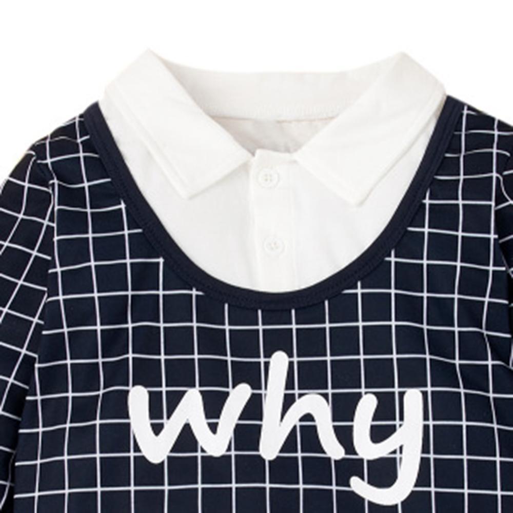 Toddler Boy Plaid Long Sleeve Letter Lapel Top Wholesale Baby Boy Clothes - PrettyKid