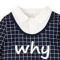 Toddler Boy Plaid Long Sleeve Letter Lapel Top Wholesale Baby Boy Clothes - PrettyKid