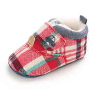 Baby Unisex Plaid Magic Tape Car Warm Shoes Baby Boy Winter Shoes - PrettyKid