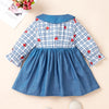 Baby Girls Plaid Strawberry Long Sleeve Lace Sweet Dress Buy Baby Clothes In Bulk - PrettyKid