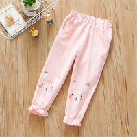 Girls Pocket Cute Solid Color Trousers - PrettyKid