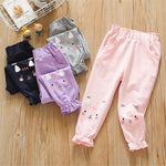Girls Pocket Cute Solid Color Trousers - PrettyKid