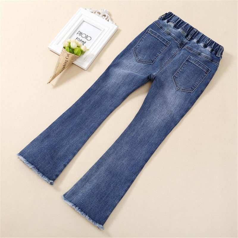 Toddler Girls Pocket Flared Jeans Wholesale Little Girl Boutique Clothing - PrettyKid