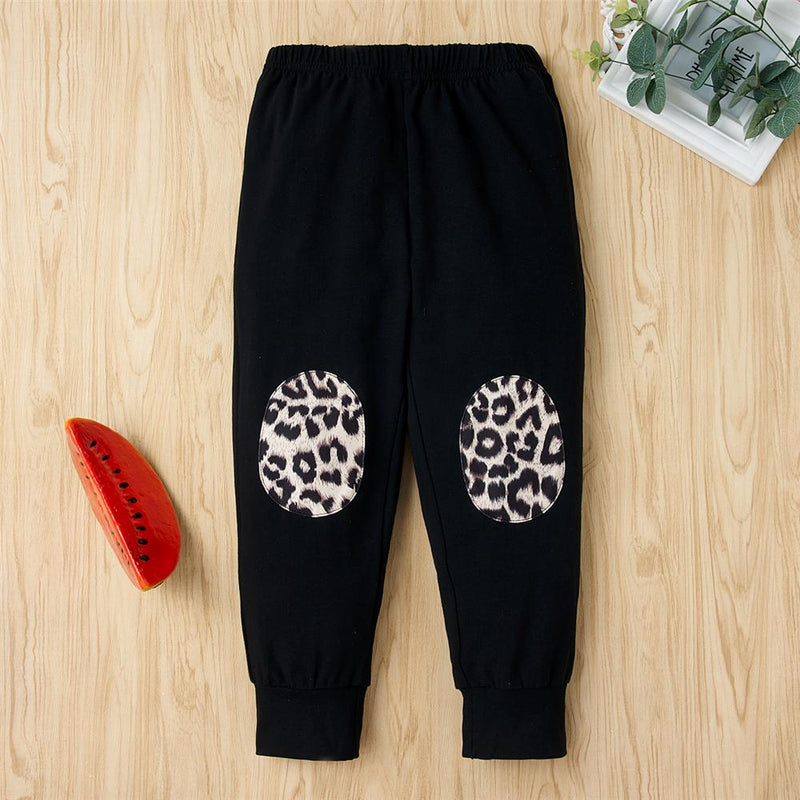 Girls Pocket Leopard Long Sleeve Top & Pants Girls Clothing Wholesale - PrettyKid