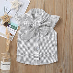 Baby Girls Polka Dot Bow Decor Sleeveless Button Top & Suspender Skirt & Headband Wholesale Clothing Baby - PrettyKid