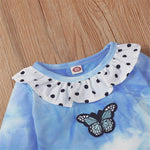 Baby Girls Polka Dot Collar Butterfly Tie Dye Romper Baby Wholesale Clothes - PrettyKid