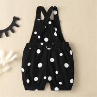 Baby Polka Dot Crisscross Suspender Shorts - PrettyKid