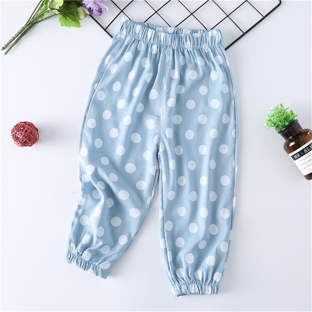 Baby Girls Polka Dot Elastic Waist Pants - PrettyKid