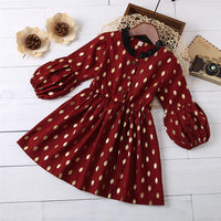 Girls Polka Dot Flared Sleeve Printed Dress Wholesale Boutique Girl Clothing - PrettyKid